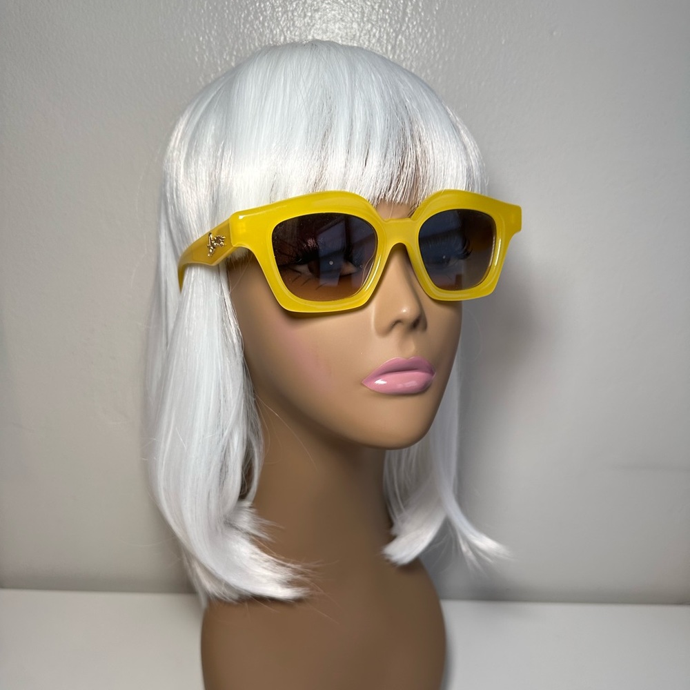 LOEWE “Small Browline” Yellow Acetate Sunglasses